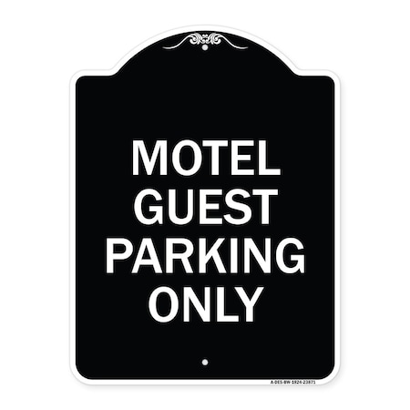 Signmission Motel Guest Parking Only Heavy-Gauge Aluminum Architectural Sign, 24" x 18", BW-1824-23871 A-DES-BW-1824-23871